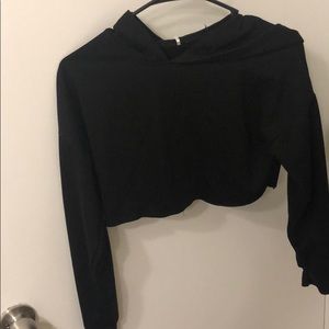 Cropped black hoodie
